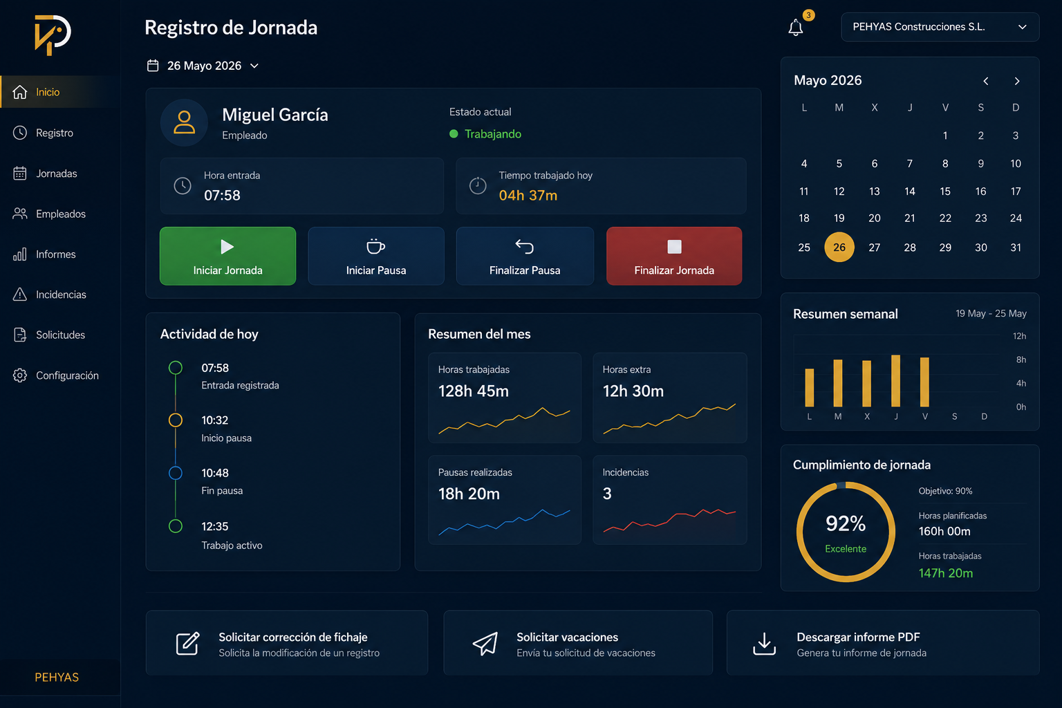 Jornada IA — fichaje digital PEHYAS